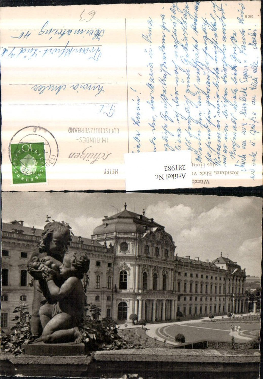281982,Würzburg Residenz Blick von d. Terrasse des Hofgartens