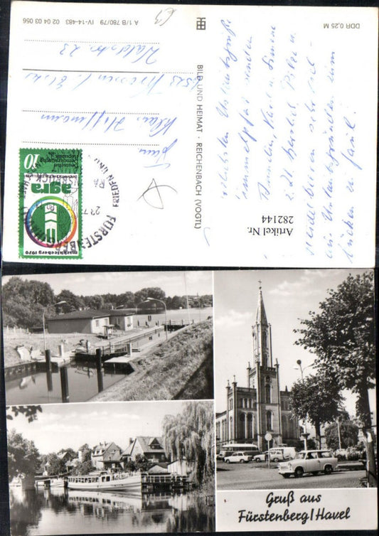 282144, Fürstenberg an der Havel Church Lock Multi-view postcard