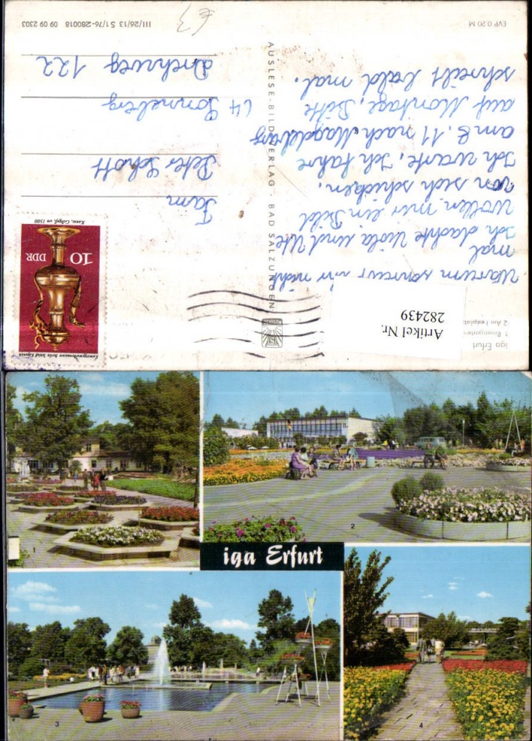 282439,Erfurt Internationale Gartenbauausstellung Rosengarten Wasserachse Festplatz Mehrbildkarte