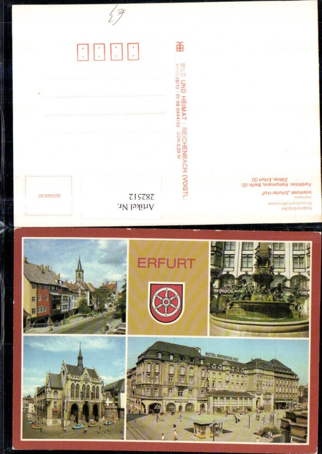282512,Erfurt Krämerbrücke Monumentalbrunnen Rathaus Interhotel Erfurter Hof Mehrbildkarte