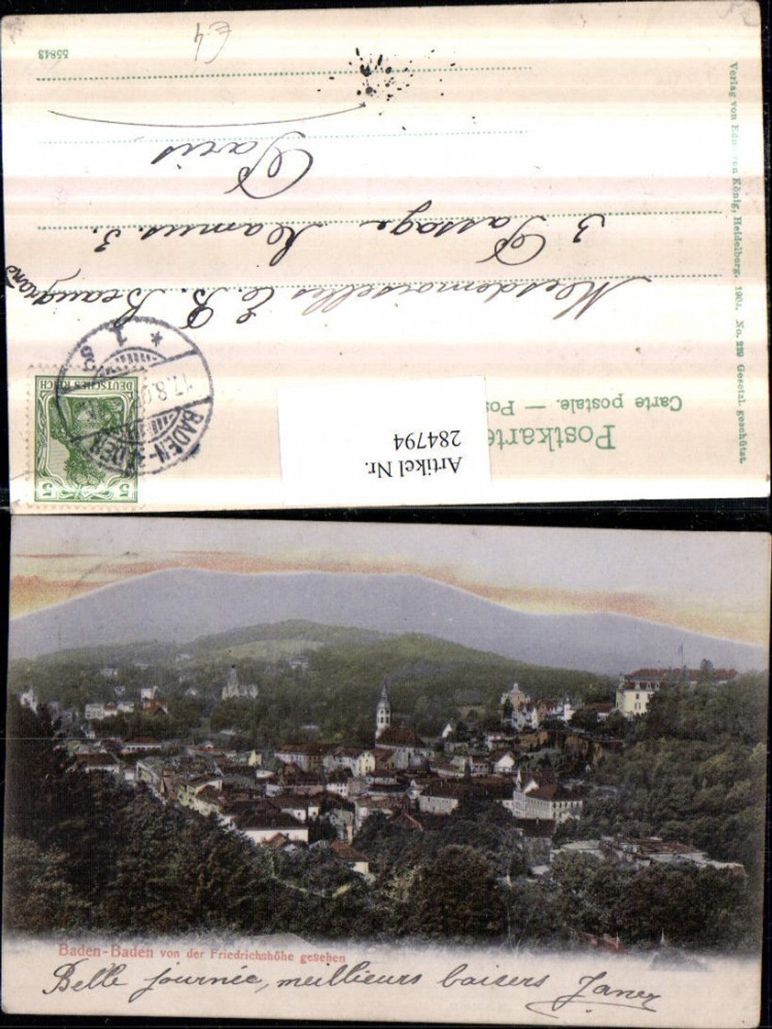 284794, Baden-Baden, total view seen from Friedrichshöhe