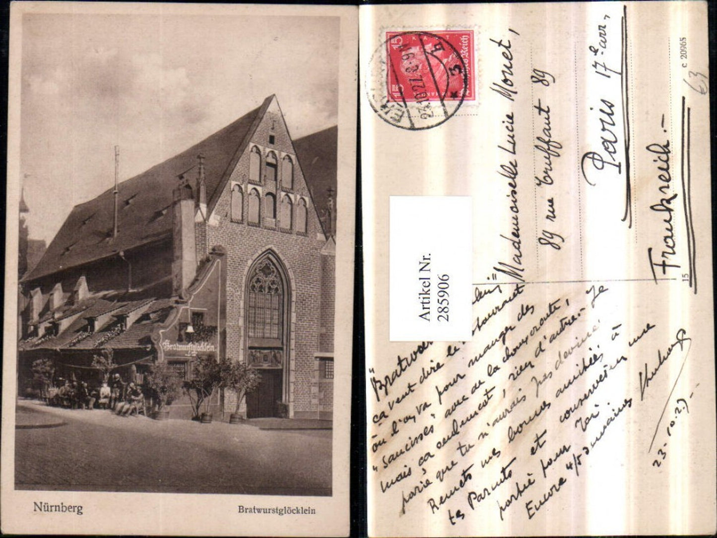 285906,Nürnberg Bratwurstglöcklein Gasthaus