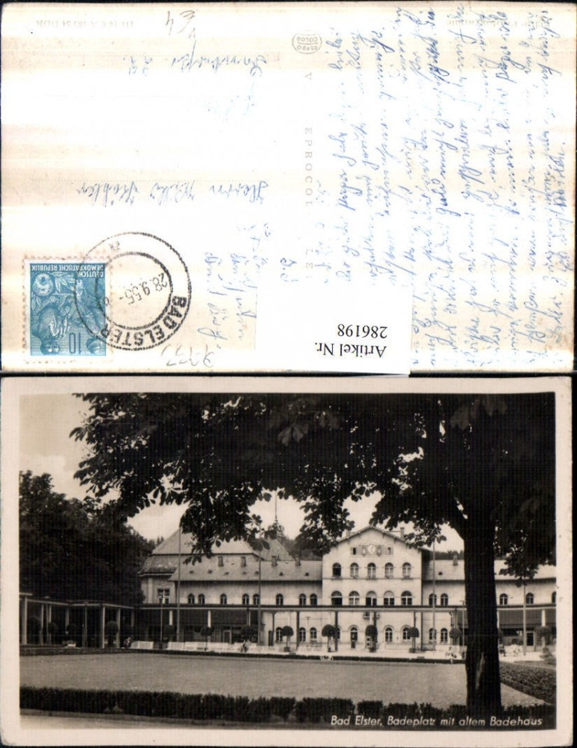 286198, Bad Elster bathing area with old bathhouse pub VEB