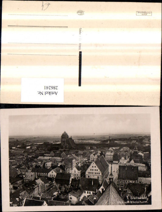 286241, Greifswald: Panoramic view from the Nikolai Tower 