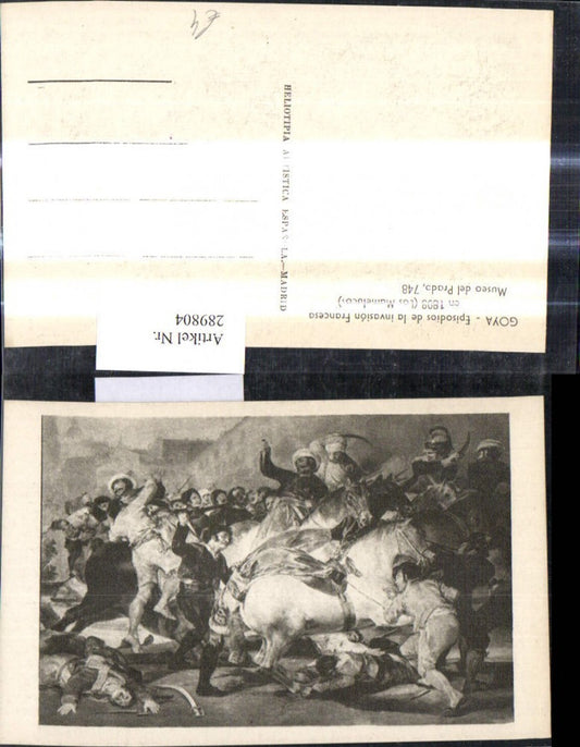 289804,Artist Postcard Goya Episodios de la invasion Francesa en 1808 Los Mamelucos Battle
