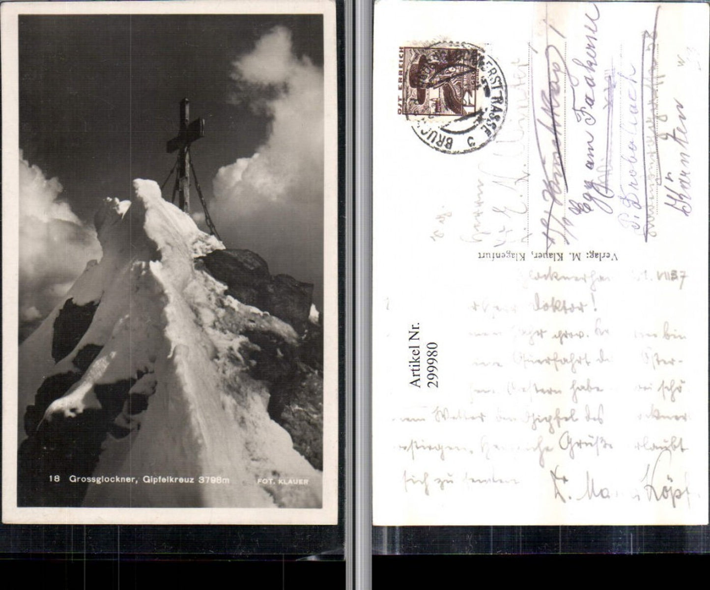 299980, Grossglockner summit, summit cross near Heiligenblut