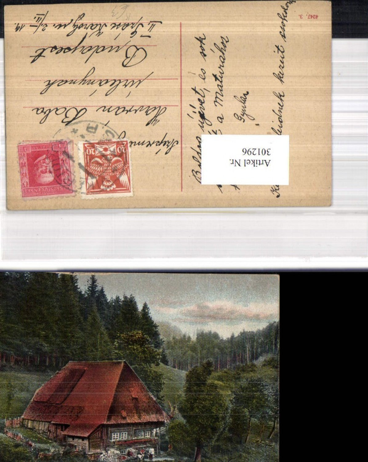 301296,Künstler Ak Haus Bauernhaus Landschaft