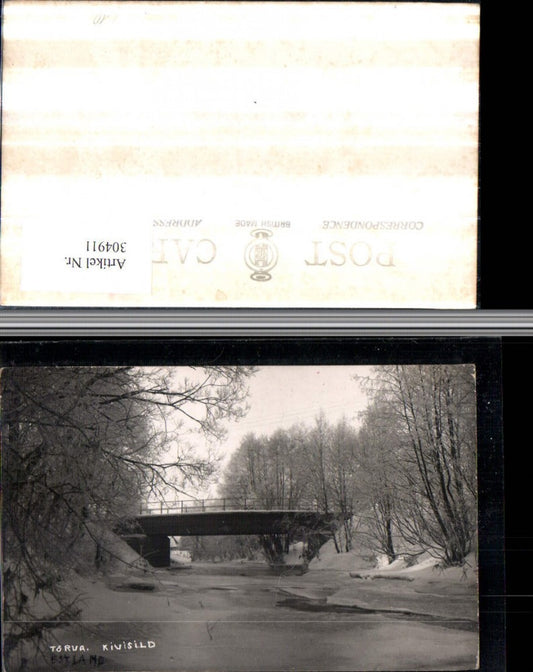 304911, Torva Kivisild River Bridge Winter Scene