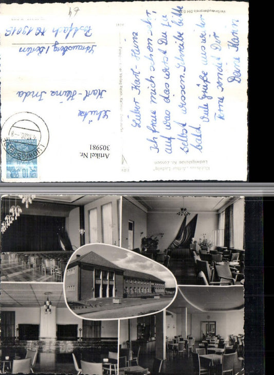 305981, Ludwigsfelde Clubhouse Arthur Ladwig Multi-view postcard