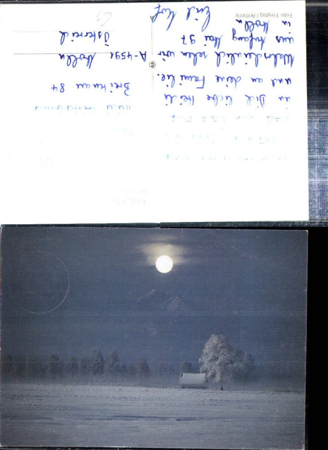 307948, Winter landscape near Buseck, moonlight, full moon 