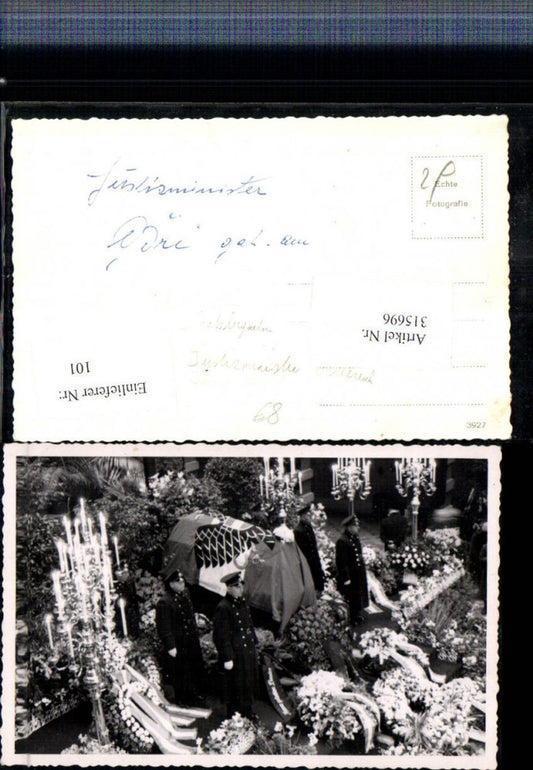 315696,RRR Photo AK Josef Gerö Minister of Justice Austria State Funeral Coffin Death