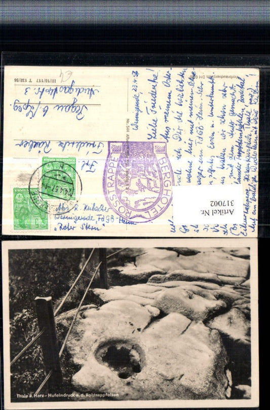 317002, Thale am Harz, hoofprint on the Roßtrappe rock