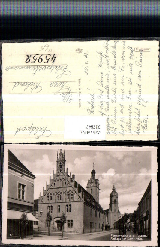 317847, Fürstenwalde an der Spree Town Hall and Cathedral Field Post Office No. 45952