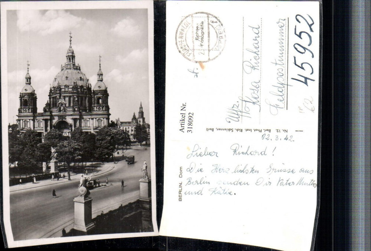 318092, Berlin Cathedral Church Field Post No. 45952