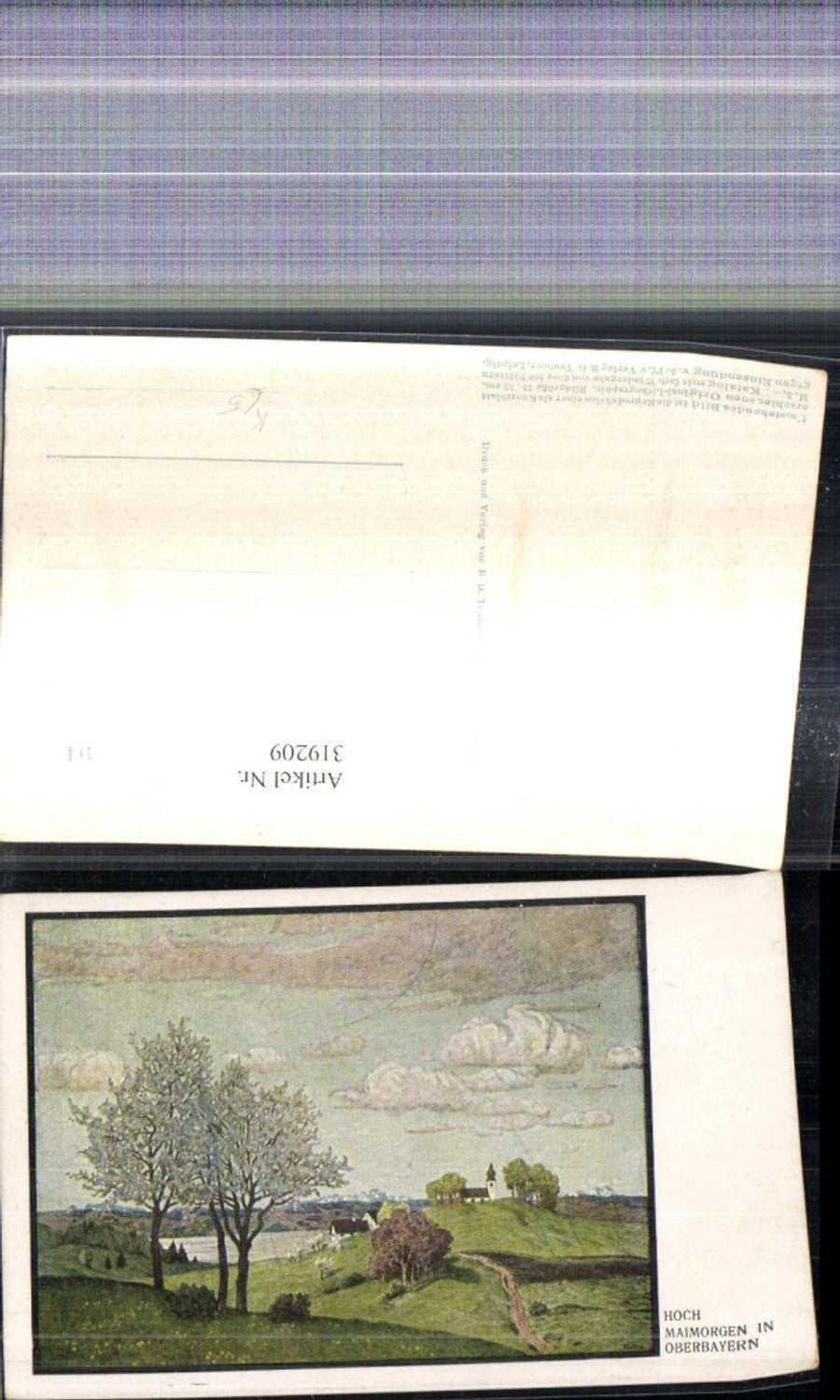319209,Künstler Ak Hoch Maimorgen in Oberbayern Landschaft Kirche
