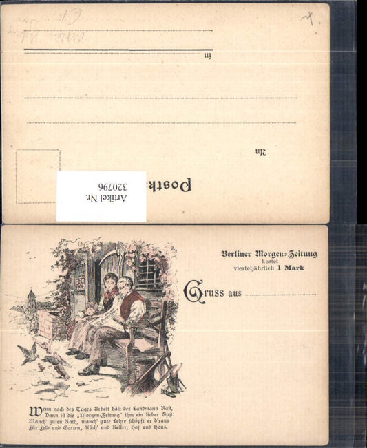 320796, Advertisement Berliner Morgen Zeitung Newspaper Reading Family v. House 