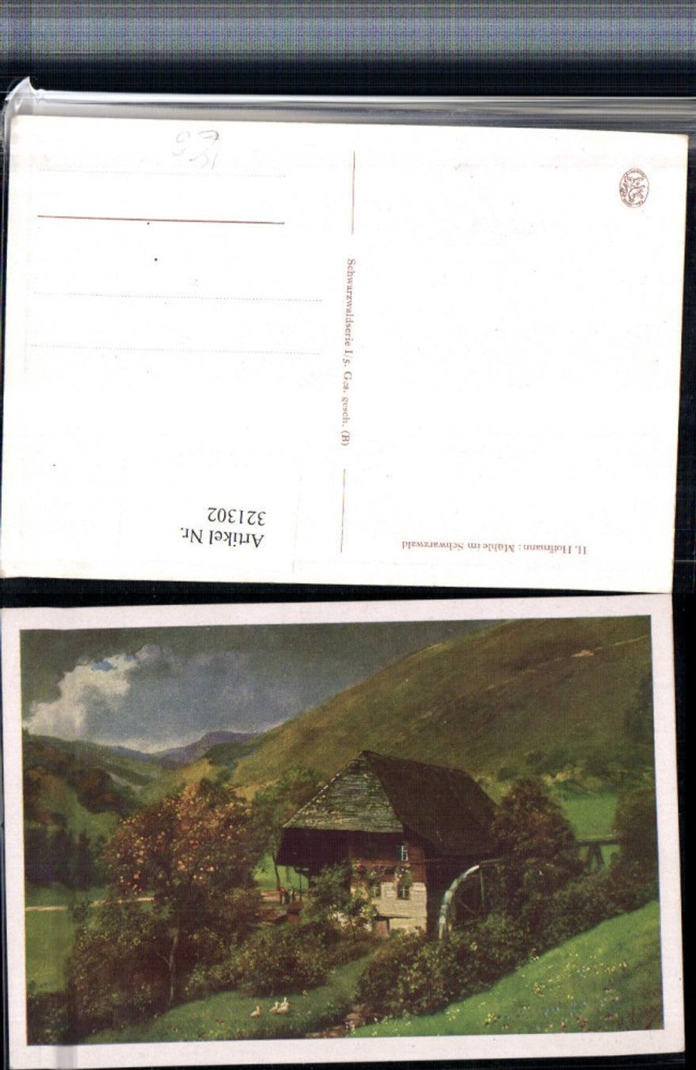 321302, Artist AK Heinrich Hoffmann Mill in the Black Forest Watermill