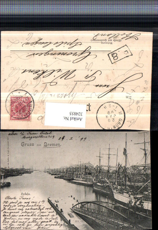 324855,Gruß aus Bremen Freihafen Hafen Segelschiffe Schiffe
