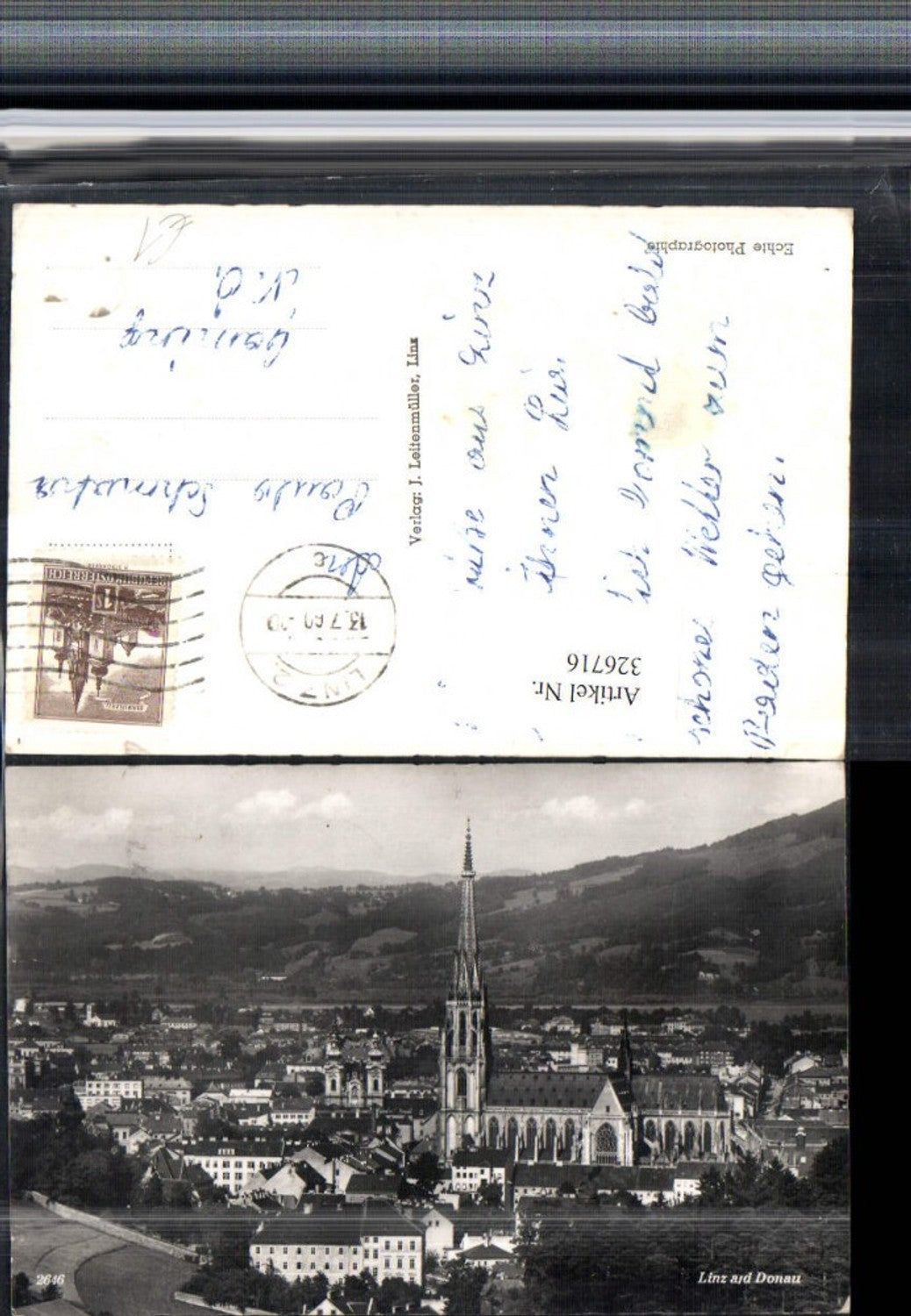326716, Linz on the Danube, partial view with cathedral church