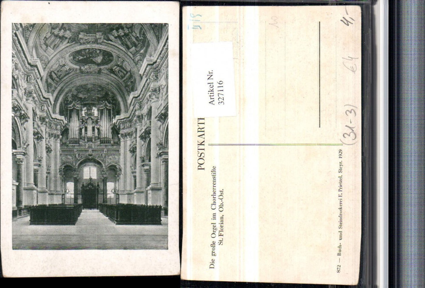 327116, St. Florian Collegiate Church, interior view of the organ