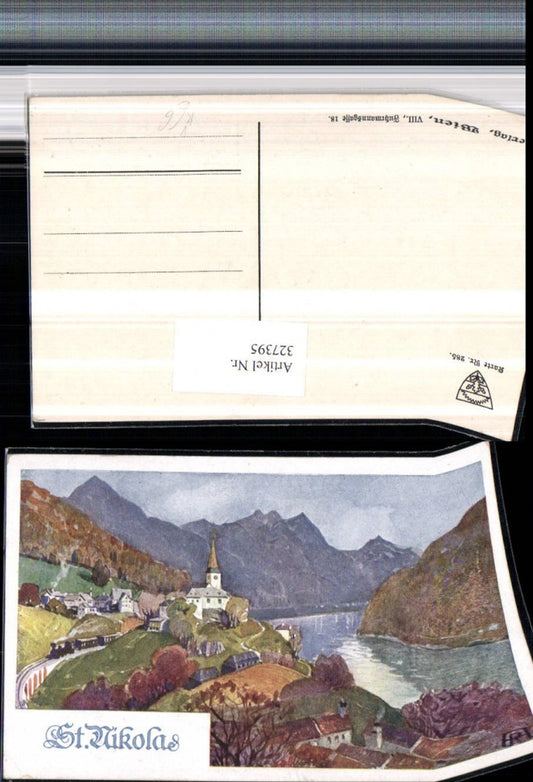 327395, Artist AK A. Reckziegel St. Nikolas an der Donau Totale pub German School Association 285