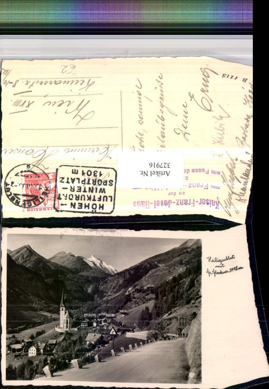 327916, Heiligenblut Total view with Großglockner mountain backdrop