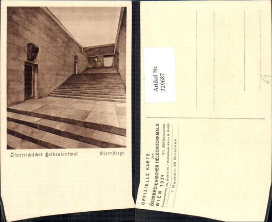 329687, Artist AK Ehrenstiege Heroes' Memorial Vienna Burgtor History Austria