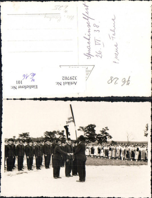 329702, Photo Ak Language Island Festival June 26, 1938 New Flag Pressburg District History Politics Foreign Affairs