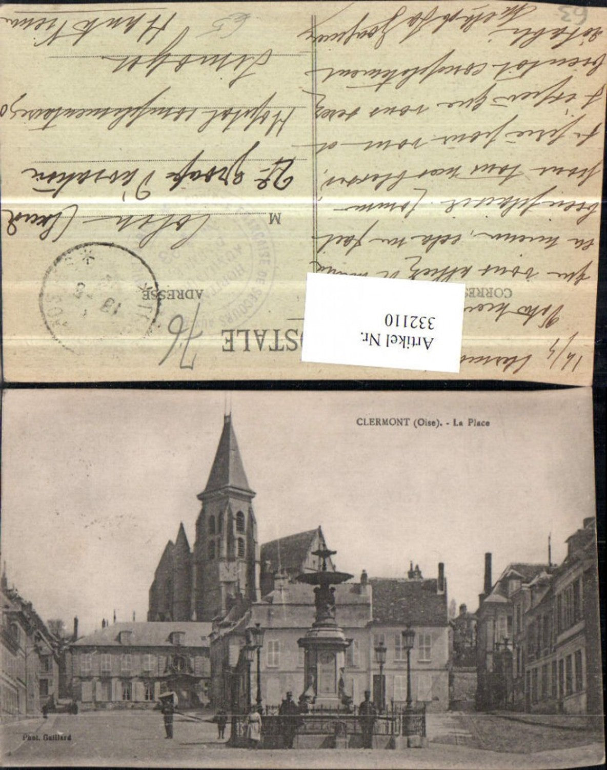 332110,Auvergne Puy-de-Dome Clermont La Place Brunnen Kirche