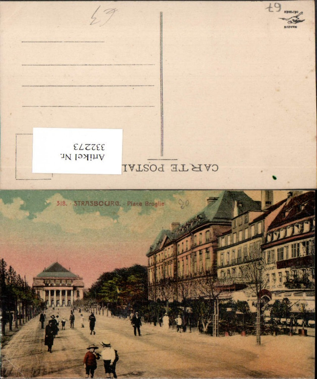 332273,Elsass Bas-Rhin Strasbourg Straßburg Place Broglie Straßenansicht