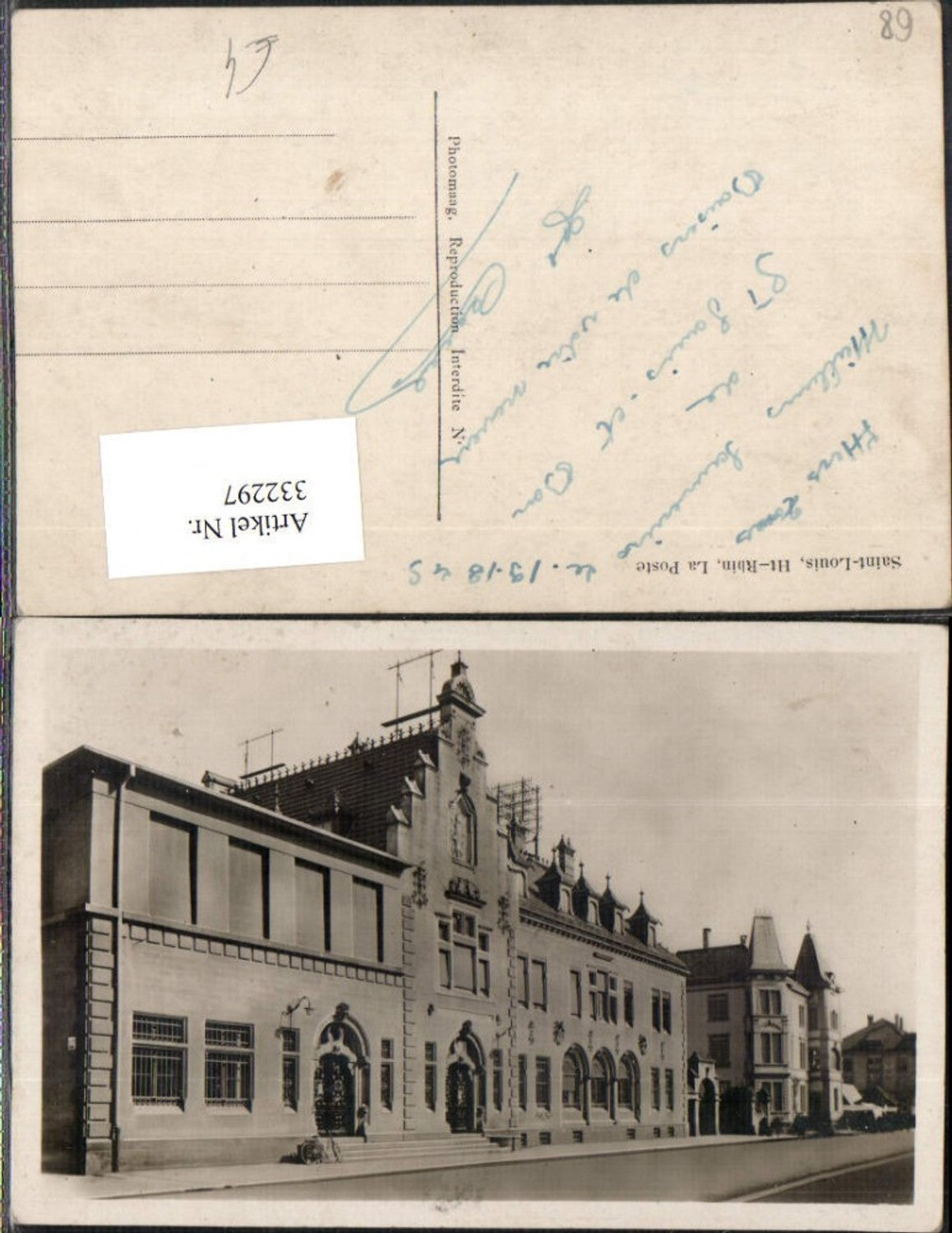 332297,Elsass Haut-Rhin Saint-Louis La Poste Postgebäude