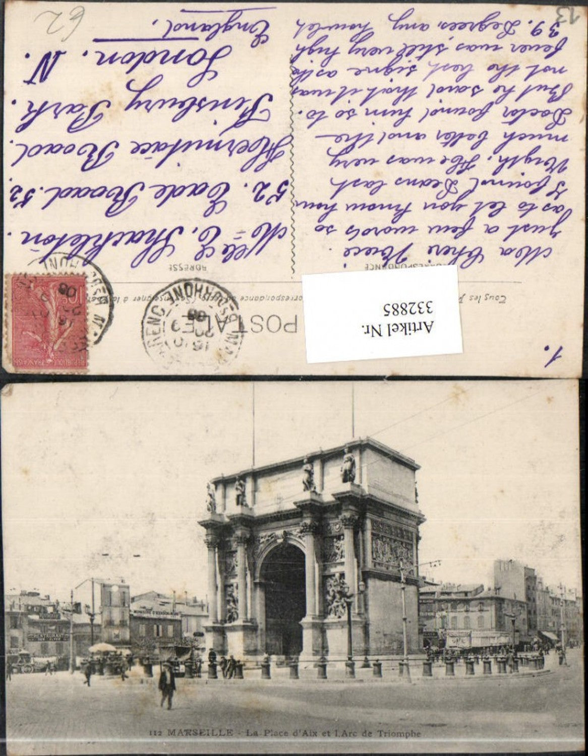 332885,Provence-Alpes-Cote-Azur Bouches-de-Rhone Marseille Arc de Triomphe triumphal arch