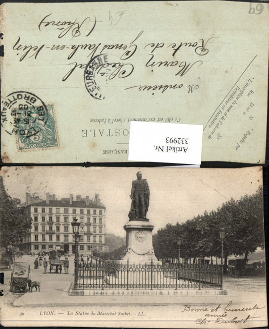 332993,Rhone-Alpes Rhone Lyon La Statue du Marechal Suchet Monument