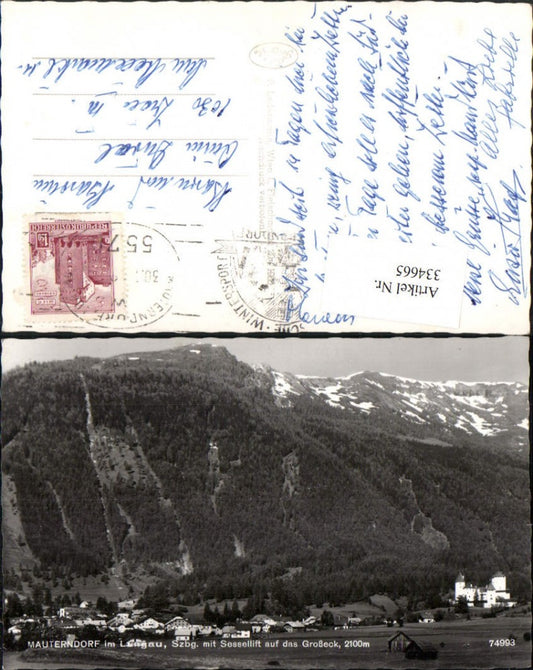 334665, Mauterndorf im Lungau Total view with castle and chairlift on Großeck