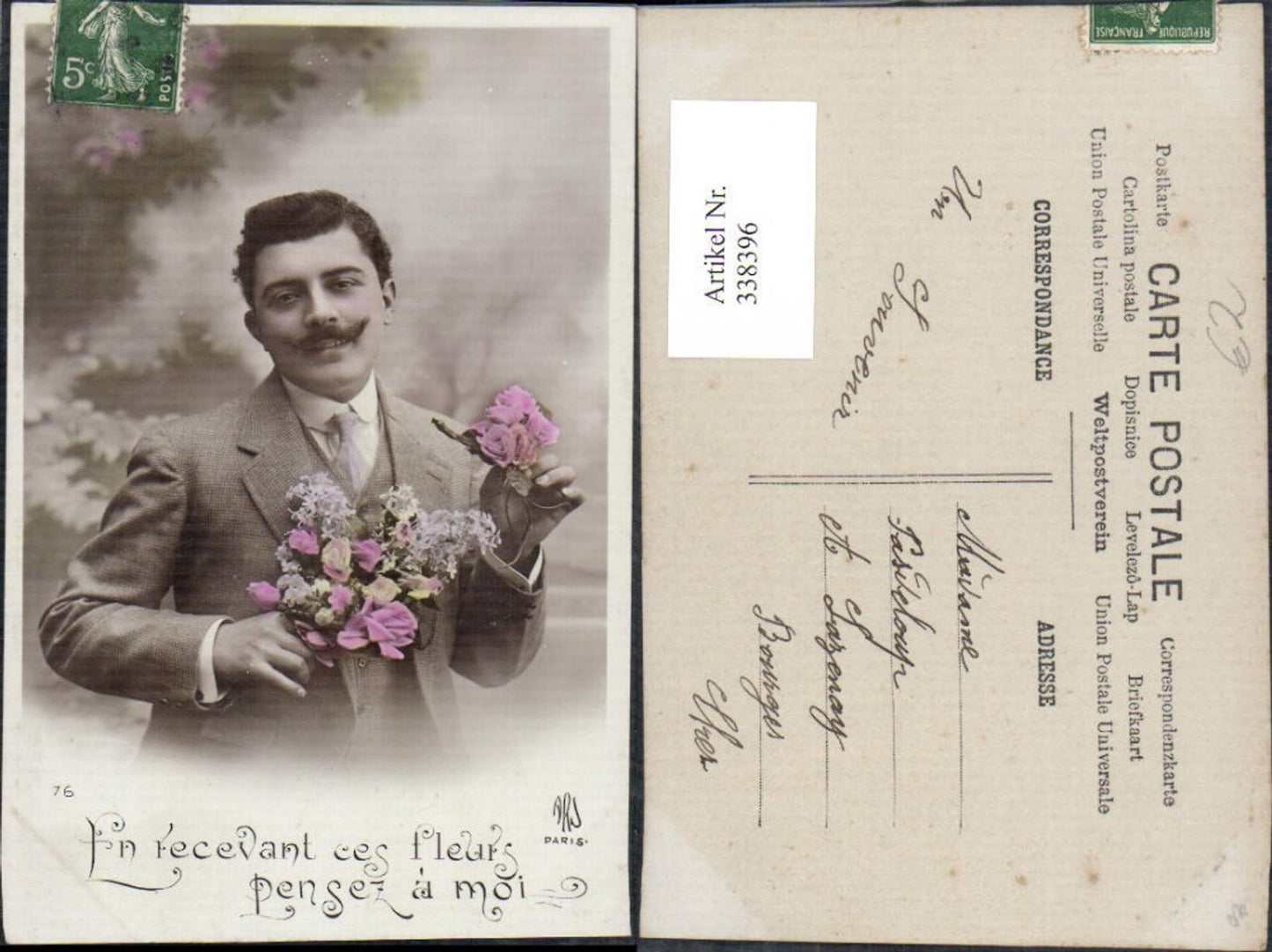 338396,Mann in Anzug Blumen Blumenstrauß Spruch