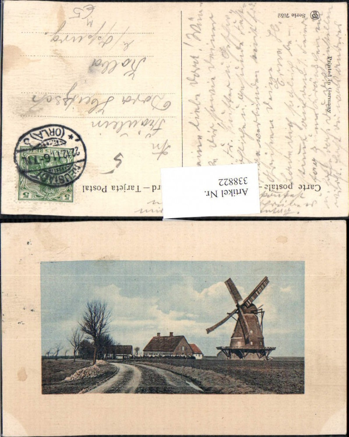 338822, Windmill Houses Landscape Passepartout