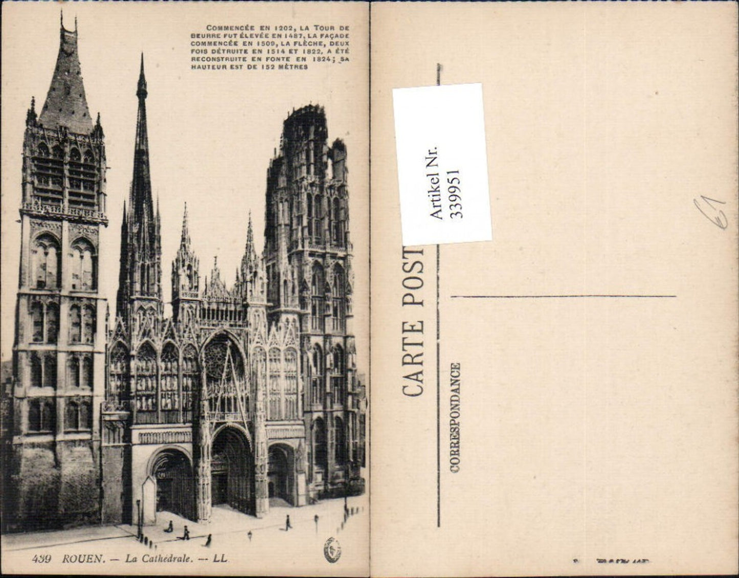 339951,Haute-Normandie Seine-Maritime Rouen La Cathedrale Kathedrale