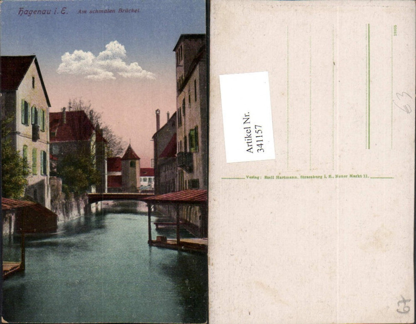 341157,Elsass Bas-Rhin Hagenau Am schmalen Brückel Brücke Fluss