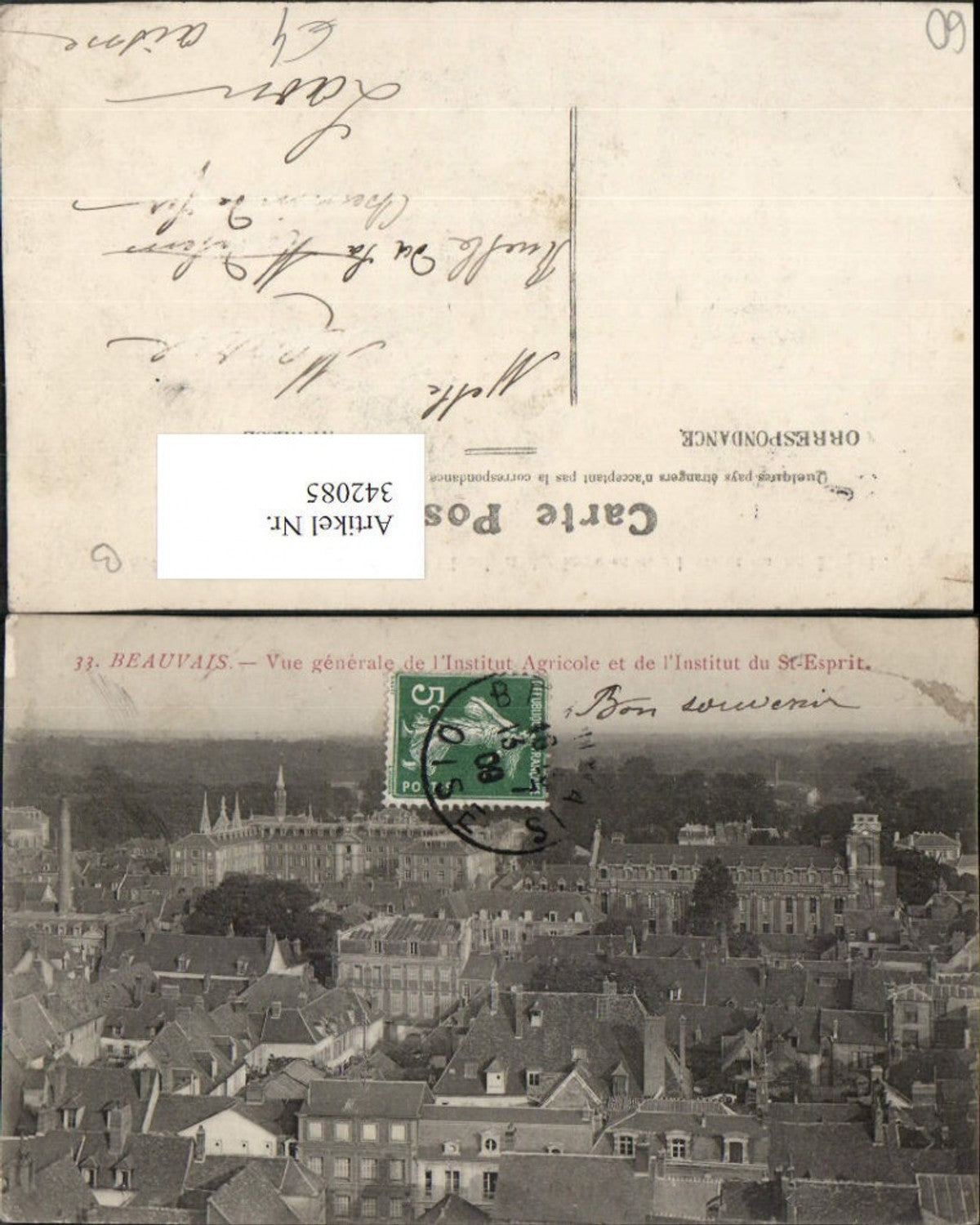 342085,Picardie Oise Beauvais Vue generale de Institut Agricole et Institut du St-Esprit