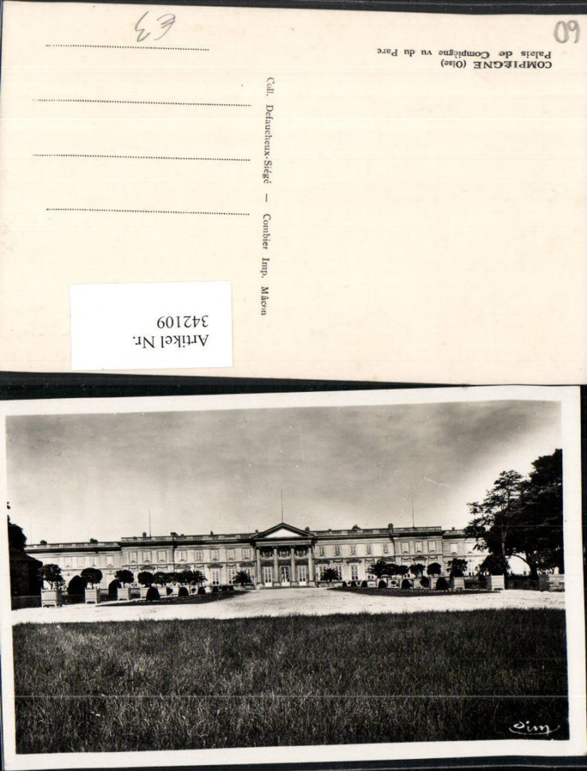 342109,Picardie Oise Compiegne Palais de Compiegne vu du Parc