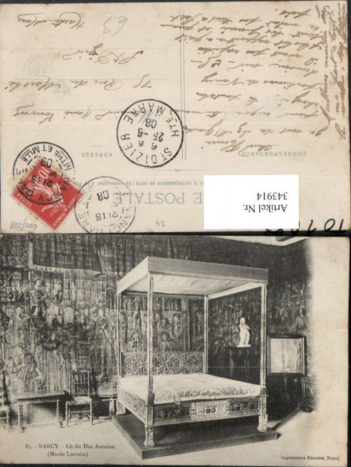 343914,Lorraine Meurthe-et-Moselle Nancy Musee Lorrain Lit du Duc Antoine bed