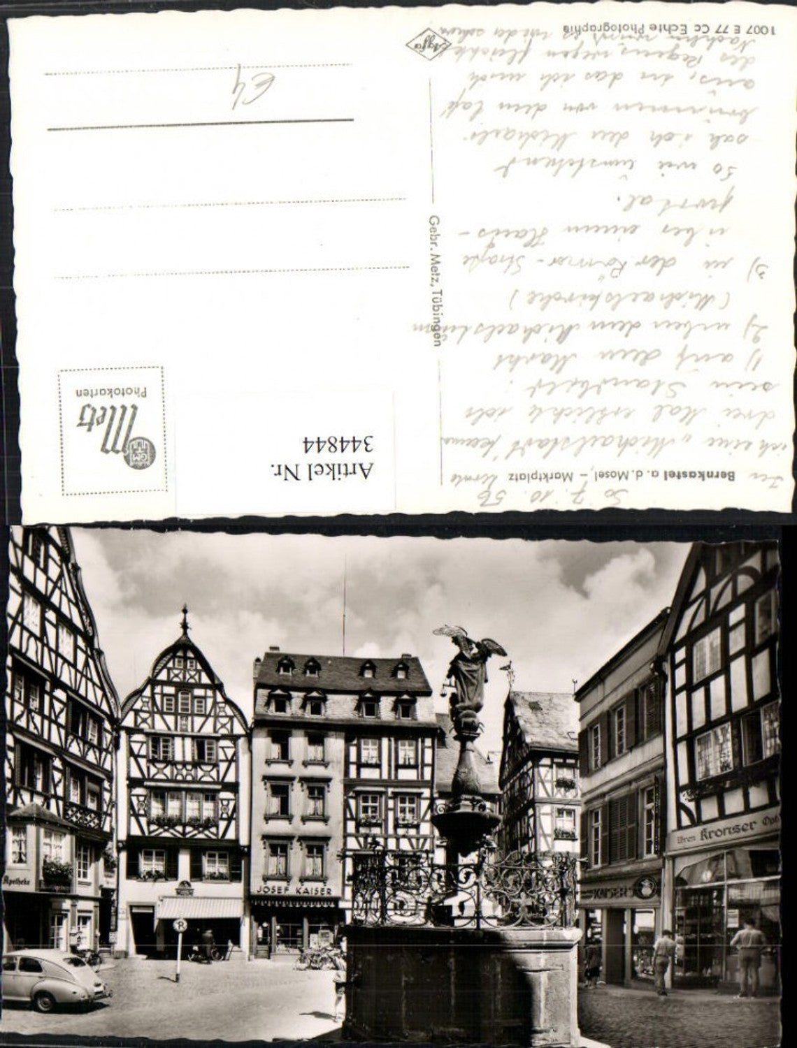 344844, Bernkastel-Kues on the Moselle, Market Square, Fountain, Shops