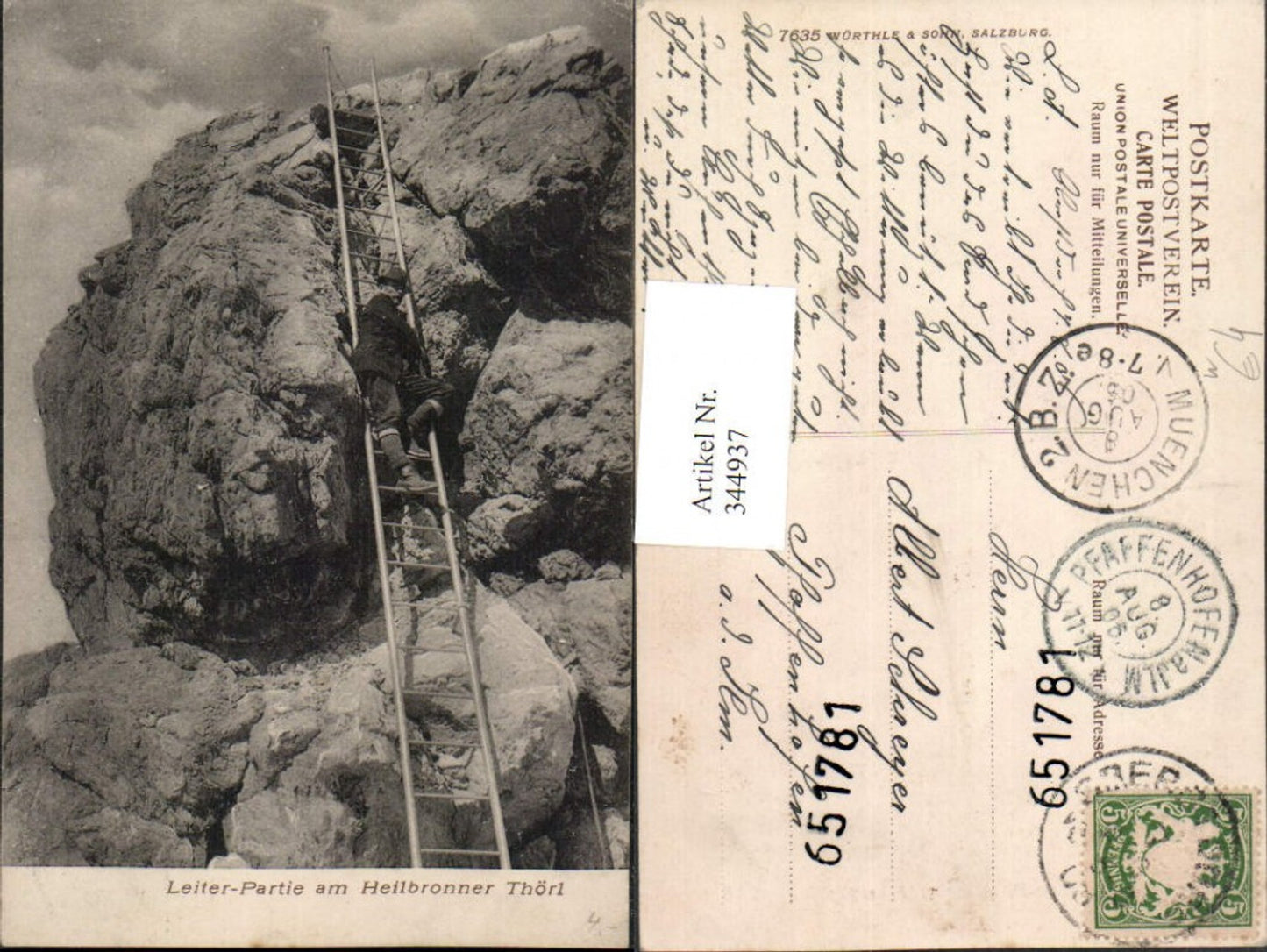 344937, Heilbronner Thörl Törl Leiter Bergsteiger