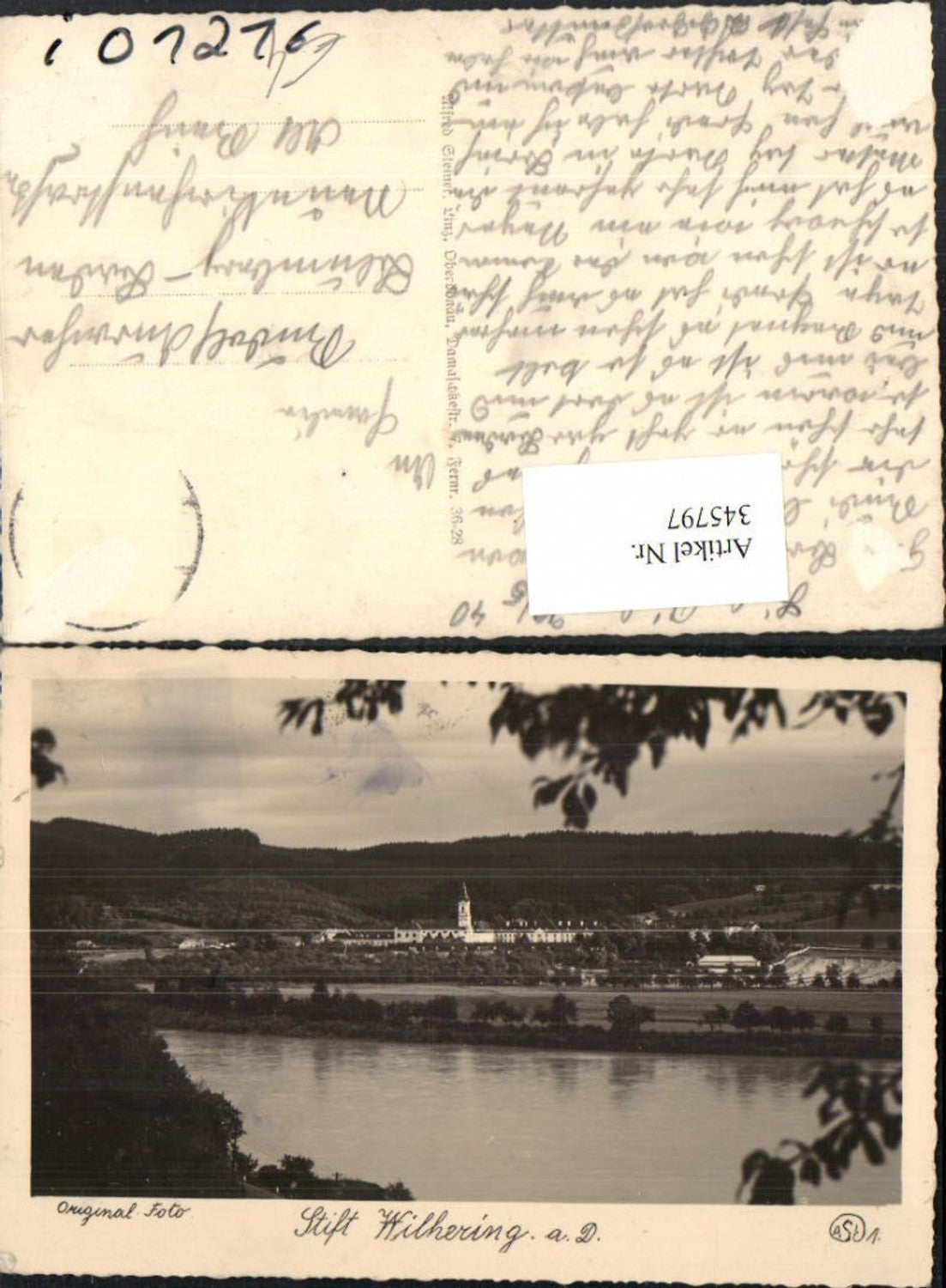 345797, View of Wilhering Abbey on the Danube
