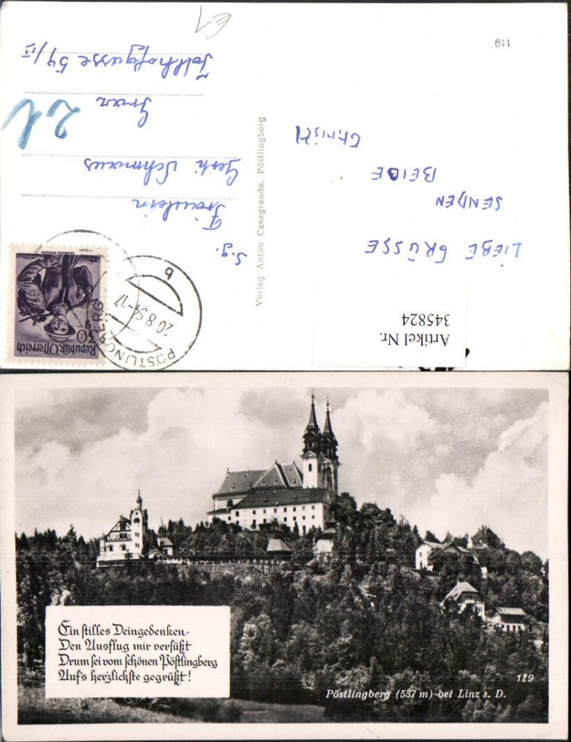 345824, Linz on the Danube, Pöstlingberg Church, Saying Text