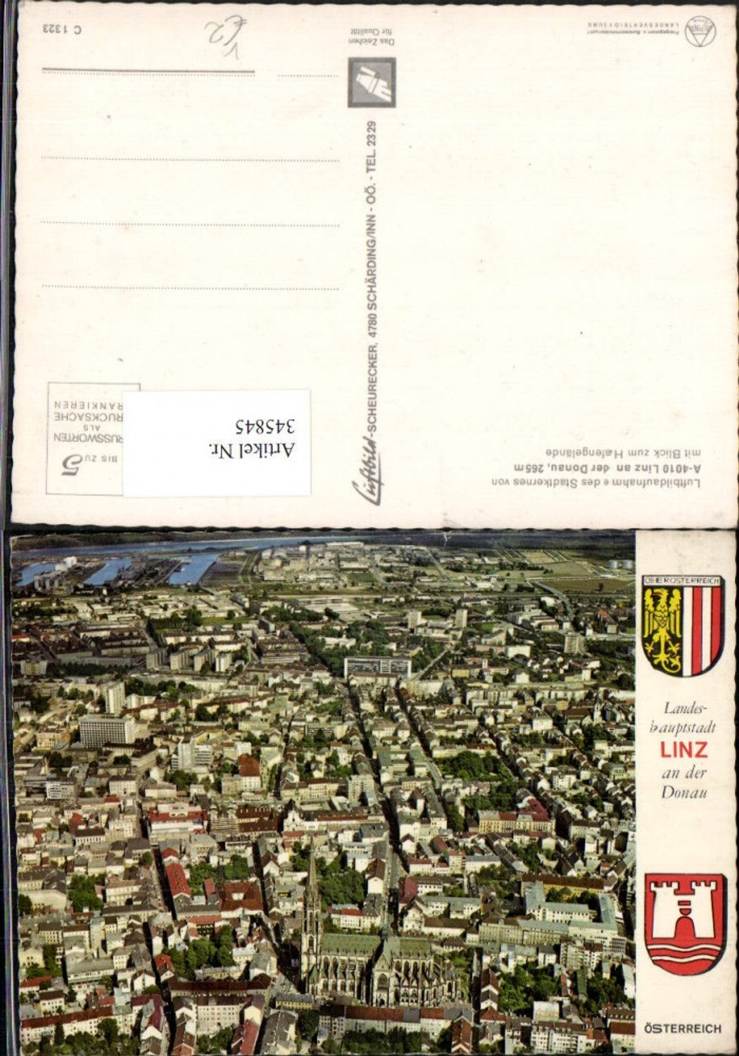 345845, Linz on the Danube Totale pub Aerial photograph Scheurecker