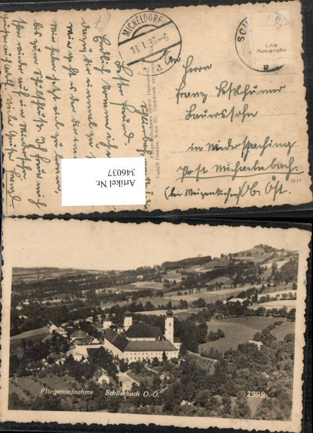 346037, Schlierbach Totale Stift aerial photograph