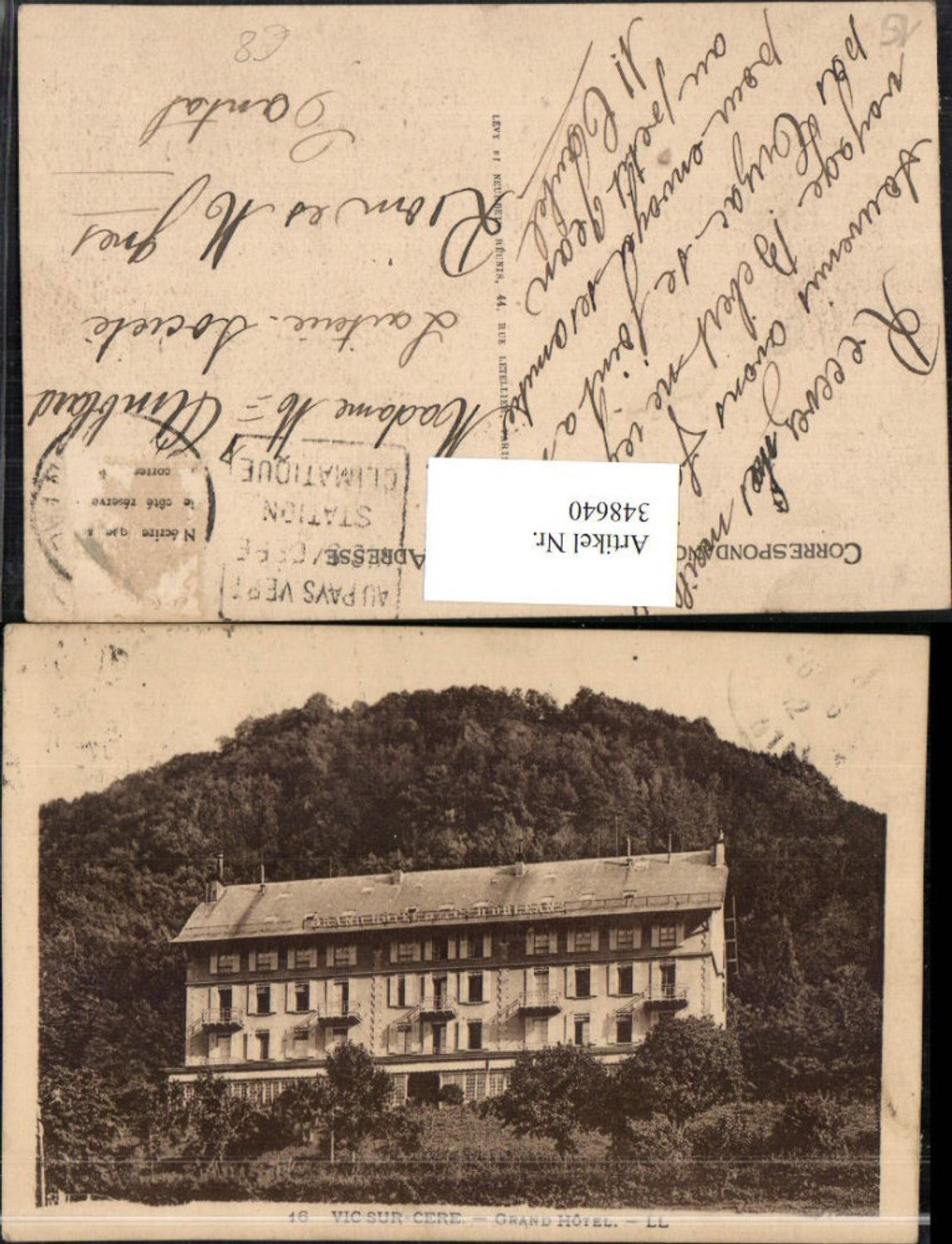 348640,Auvergne Cantal Vic-sur-Cere Grand Hotel