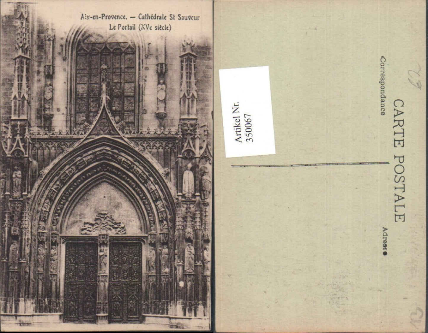350067,Provence-Alpes-Cote-Azur Bouches-de-Rhone Aix-en-Provence Cathedrale St-Sauveur Portail