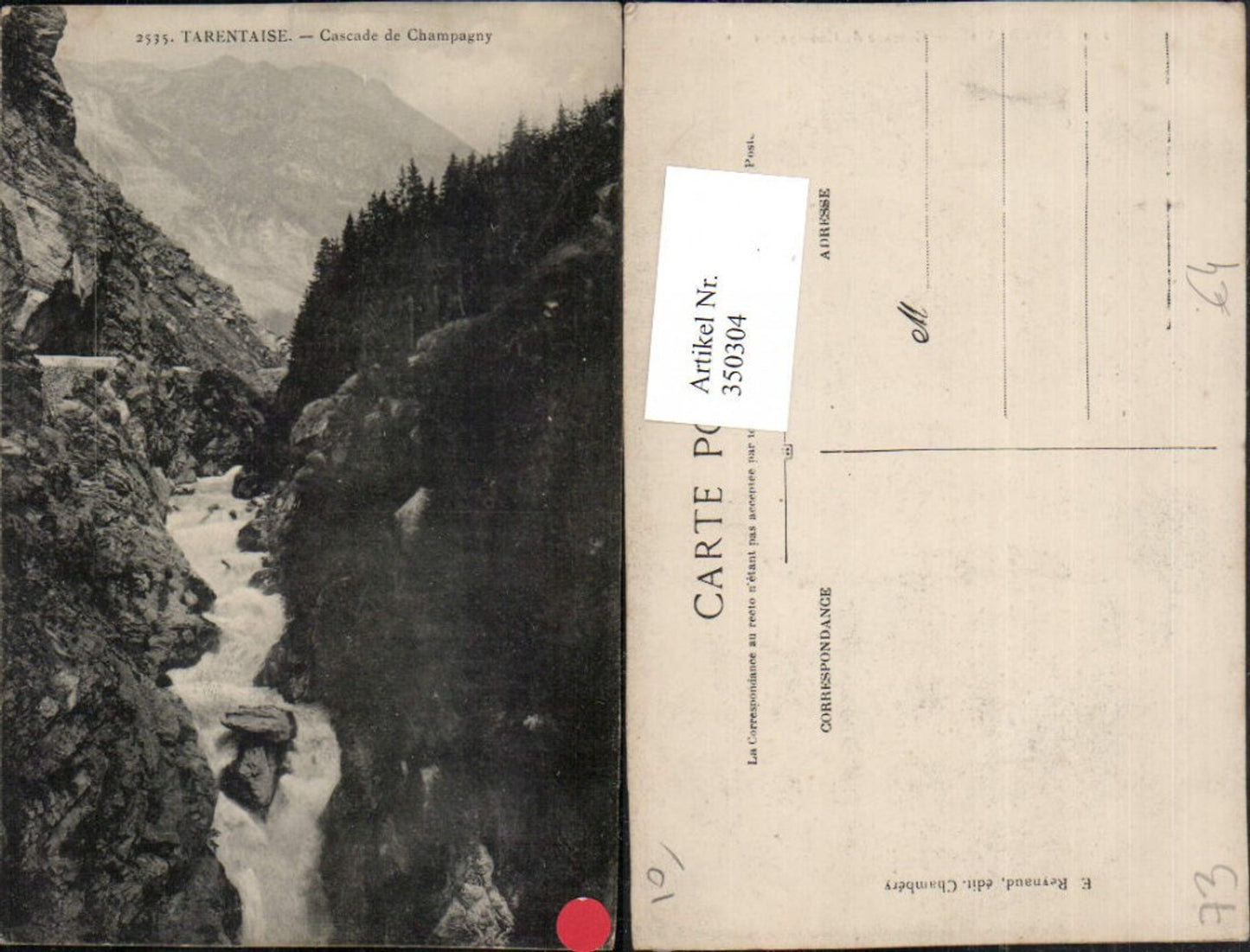 350304,Rhone-Alpes Savoie Tarentaise Cascade de Champagny waterfall